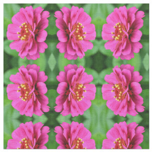 Roze Zinnia Flower Natuur Pattern Stof