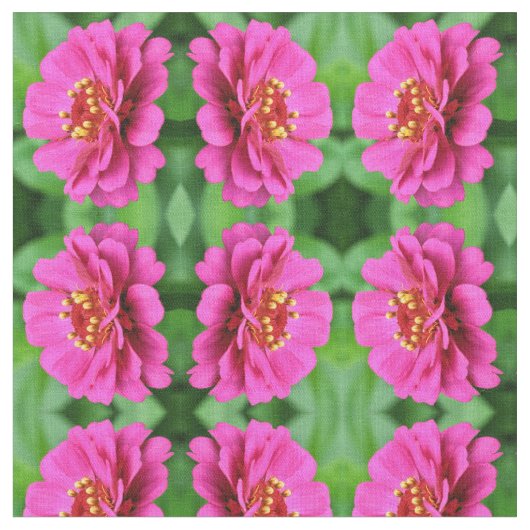 Roze Zinnia Flower Natuur Pattern Stof (Close Up)