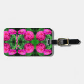 Roze Zinnia Flower Pair Abstract Gepersonaliseerd Bagagelabel (Voorkant horizontaal)