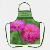 Roze Zinnia Flower Pair, gepersonaliseerd Schort (Voorkant)