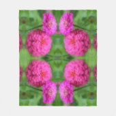 Roze Zinnia Flower Pair Sluiten Abstract Patroon Fleece Deken (Voorkant)