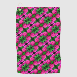 Roze Zinnia Flower Pair Sluiten Abstract Patroon Golfhanddoek