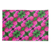 Roze Zinnia Flower Pair Sluiten Abstract Patroon Kussensloop (Achterkant)