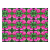 Roze Zinnia Flower Pair Sluiten Abstract Patroon Tafelkleed (Voorkant (Horizontaal))