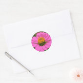 Roze Zinnia Flower Sticker (Envelop)
