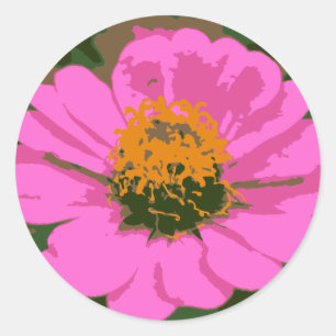 Roze Zinnia Flower Sticker