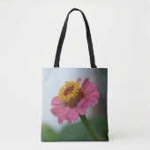 Roze Zinnia Flower Tote Bag (Voorkant)