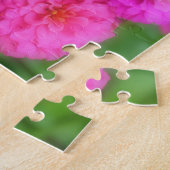 Roze Zinnia Flowers Lijst Creëer Uw eigen foto Legpuzzel (Zijkant)