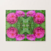 Roze Zinnia Flowers Lijst Creëer Uw eigen foto Legpuzzel (Horizontaal)
