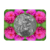 Roze Zinnia Flowers Lijst Creëer Uw eigen foto Magneet (Horizontaal)