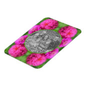 Roze Zinnia Flowers Lijst Creëer Uw eigen foto Magneet (Linkerzijde)
