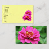 Roze Zinnia Flowers Visitekaartje (Voorkant / Achterkant)