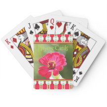 Roze Zinnia Fotografie Speelkaarten