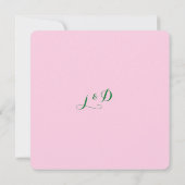 Roze Zinnia Huwelijksuitnodiging Kaart (Achterkant)