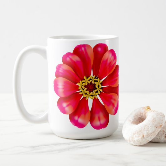 Roze Zinnia Koffiemok (Met donut)