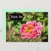 Roze Zinnia met Geel Centrum Bedankkaart (Voorkant / Achterkant)