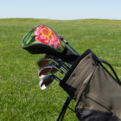 Roze Zinnia met geel centrum Golfheadcover (Insitu)