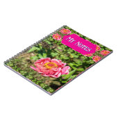 Roze Zinnia met geel middelste tapijt Notitieboek (Linkerzijde)
