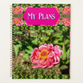 Roze Zinnia met geel middelste tapijt Planner (Voorkant)