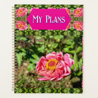 Roze Zinnia met geel middelste tapijt Planner