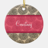 Roze  Zinnia Ornament (Voorkant)