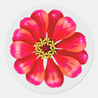 Roze Zinnia Ronde Sticker
