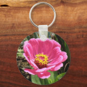  Roze Zinnia Sleutelhanger (Voorkant)