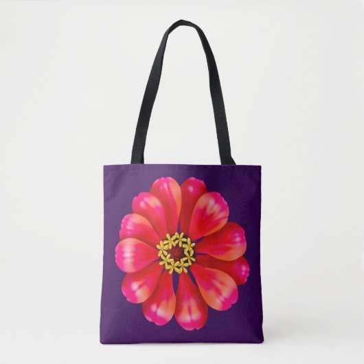 Roze Zinnia Tote Bag (Voorkant)