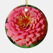 Roze Zinnia-versiering Keramisch Ornament (Voorkant)