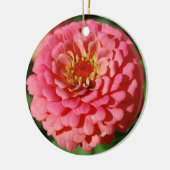 Roze Zinnia-versiering Keramisch Ornament (Links)