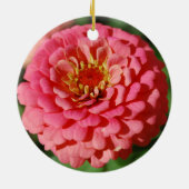 Roze Zinnia-versiering Keramisch Ornament (Achterkant)