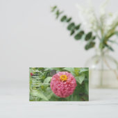Roze Zinnia Visitekaartje (Staand voorkant)