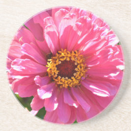 Roze Zinnia Zandsteen Onderzetter