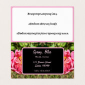 Roze Zinnias Custom Visitekaartje (Buitenkant ongevouwen)