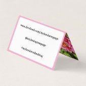 Roze Zinnias Custom Visitekaartje (Achterkant)