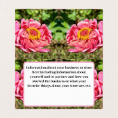 Roze Zinnias Custom Visitekaartje (Binnenkant ongevouwen)