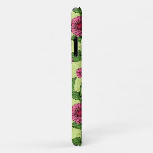 Roze Zinnias op lichtgroen Case-Mate iPhone Case (Achterkant/rechts)