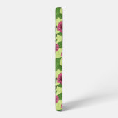 Roze Zinnias op lichtgroen Samsung Galaxy Hoesje (Linkerkant)