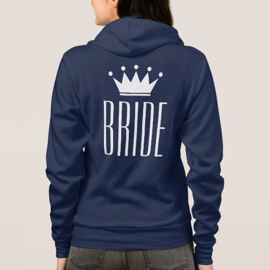 Roze zip up hoodie voor bruid te zijn (Achterkant)