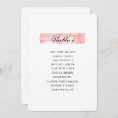 Roze zitplaatsindeling. Waterverf huwelijksplan Kaart (Voorkant / Achterkant)