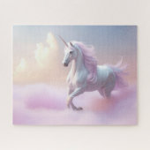 Roze Zoet Schattige Regenboog Eenhoorn Gekleurd Legpuzzel (Horizontaal)