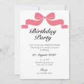 Roze zoet stropdassen lintje strik verjaardag kaart (Voorkant)