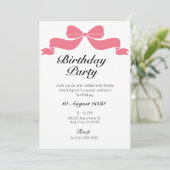 Roze zoet stropdassen lintje strik verjaardag kaart (Staand voorkant)