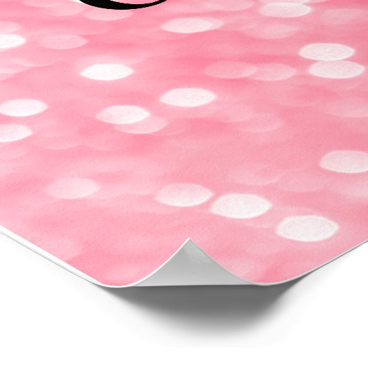 Roze, zoete 16 Gold Glitter Licht Welkomstwoord Po Poster (Hoek)