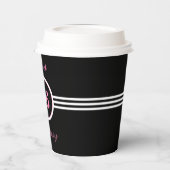 Roze zoete 16 op Black Birthday Party Papieren Bekers (Links)