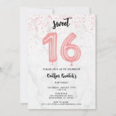 Roze zoete 16 Zestiende verjaardag Partij Kaart (Voorkant)