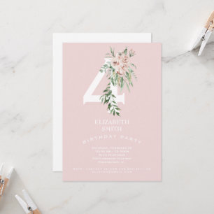 Roze zoete 4th Birthday Party Invitation Kaart