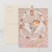  roze zoete Baby Briefkaart (Voorkant / Achterkant)