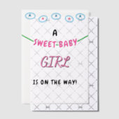 Roze Zoete Baby Meisje Baby Shower Vellum Uitnodigingen (Offset (Uitnodiging))