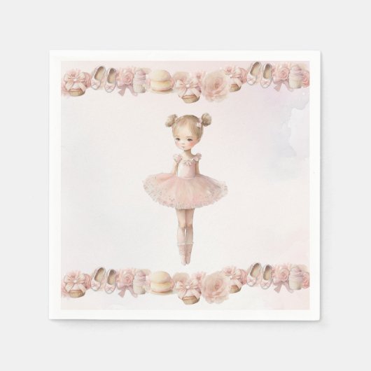Roze Zoete Ballerina Servetten (Voorkant)